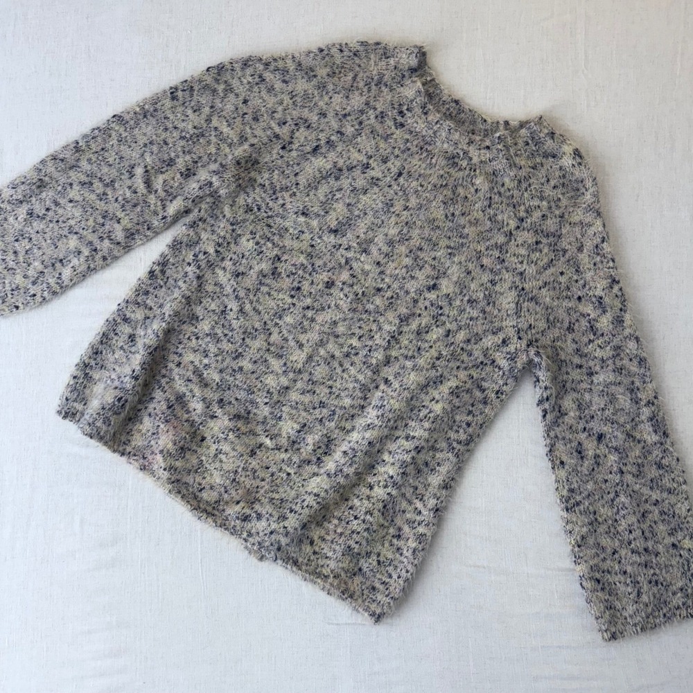 Lou & Grey Eyelash Knit Sweater XL Multi Color Marled Fuzzy Pullover - Picture 10 of 13